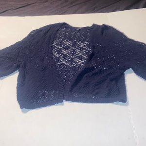 Navy Blue short sleeve sweater cardigan by Torrid size 5